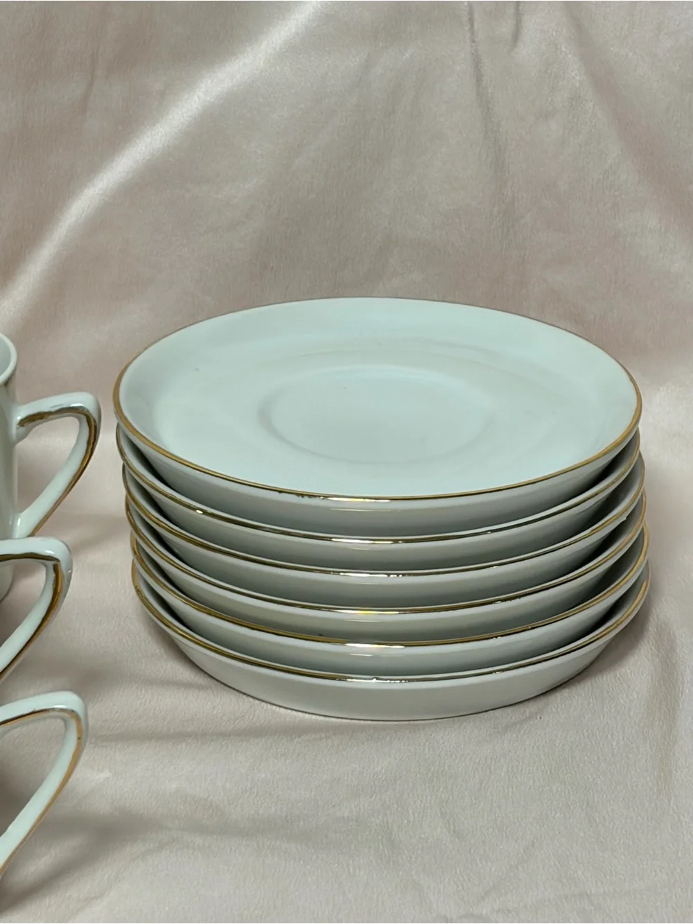 Vintage Royal Crown Japan Bird & Flower Porcelain Coffee Set for 6 Gold Trim